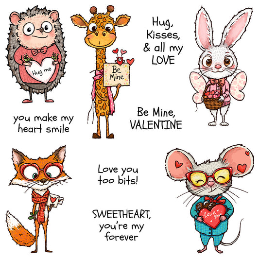 Valentine's Day Animals Dies & Stamps Set