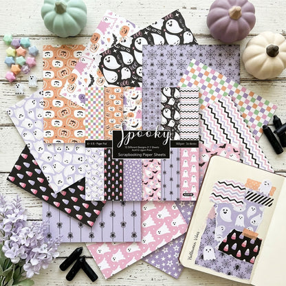 24PCS 6" Spooky Scrapbook Paper & Cardstock