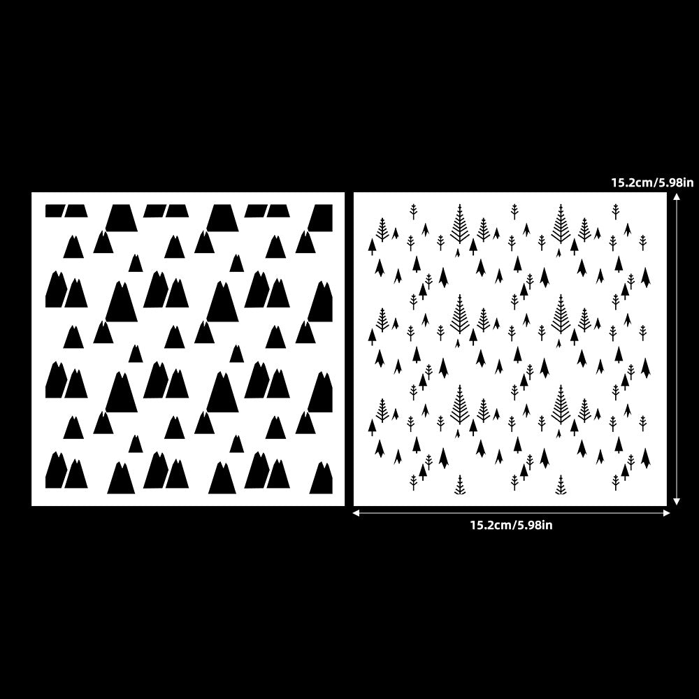 2 PCS Creative Patterns DIY Painting Hollow Stencil