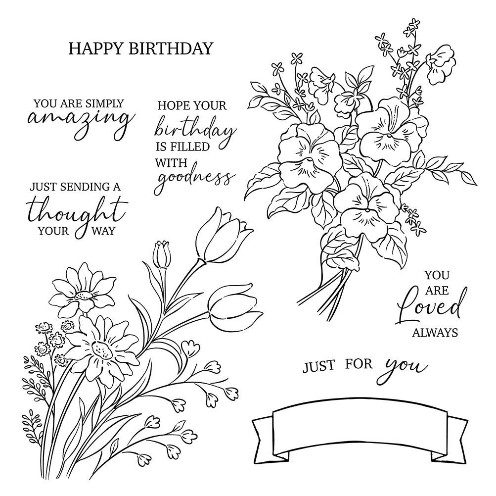 Spring Flowers Clear Stamps