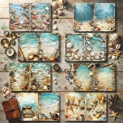 A5 Beach Shellfish Journal Scrapbook Paper