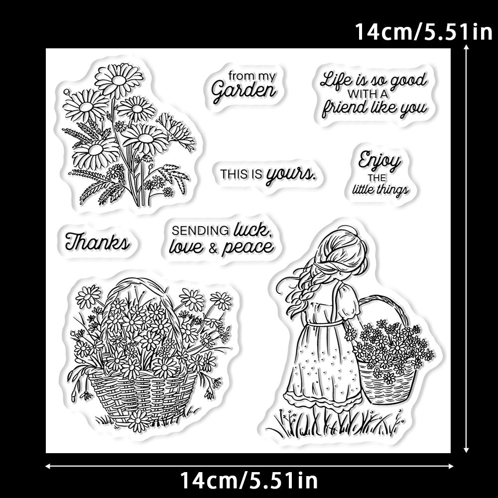 Girl Daisy Clear Stamps