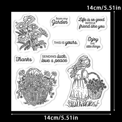Girl Daisy Clear Stamps