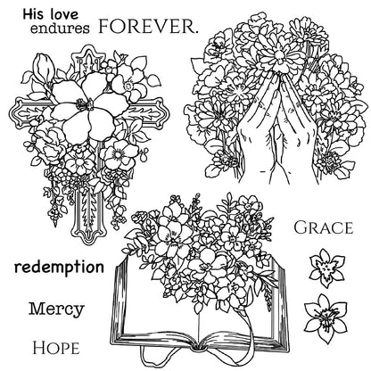 Cross Flowers Dies & Stamps Set