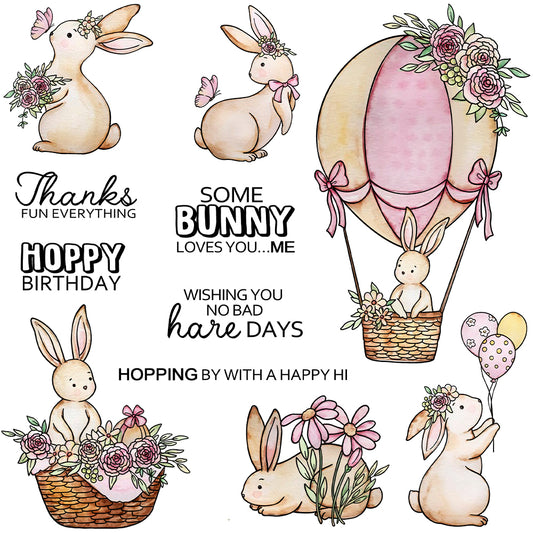 Cute Easter Bunny Dies & Stamps Set