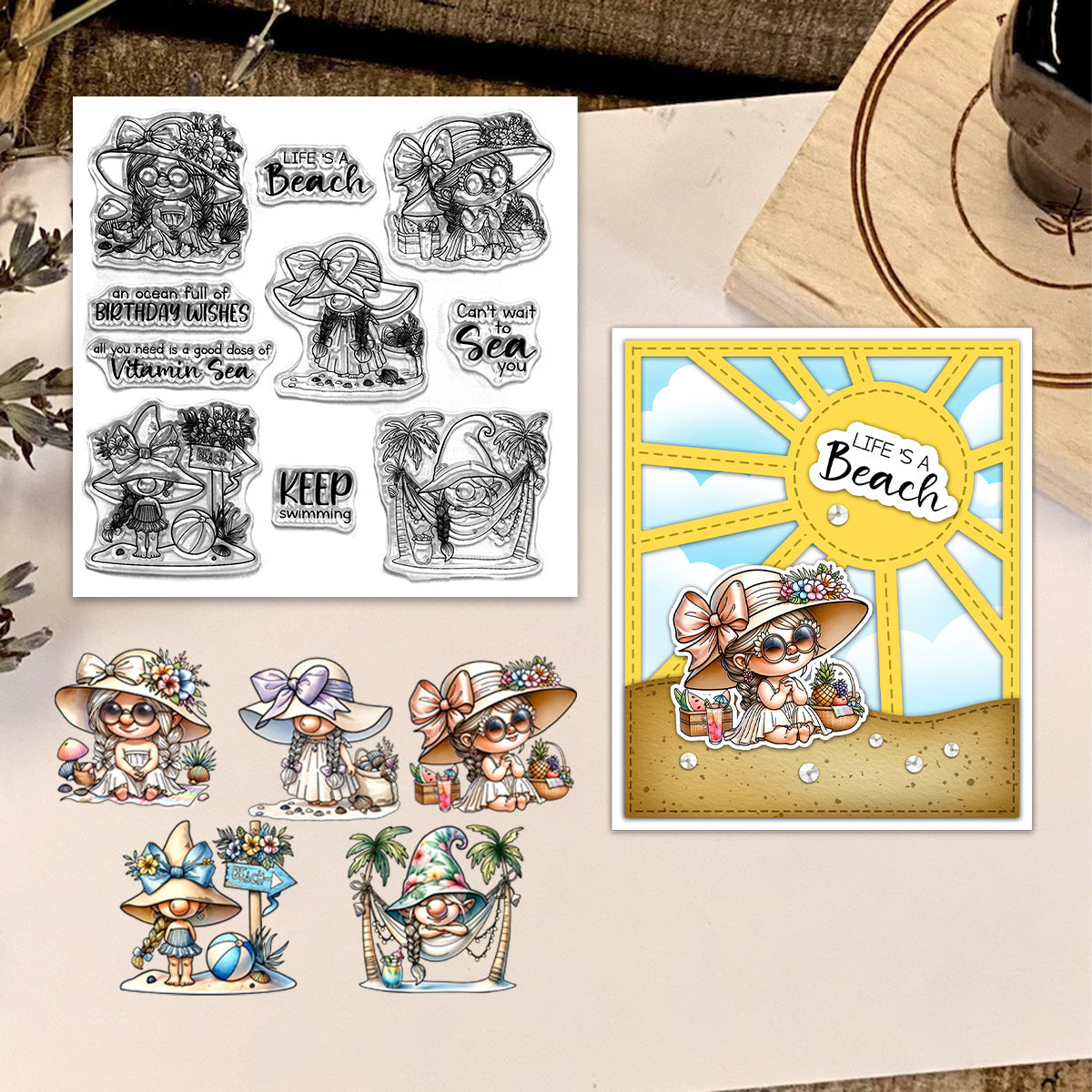 Summer Gnome Girls Dies & Stamps Set