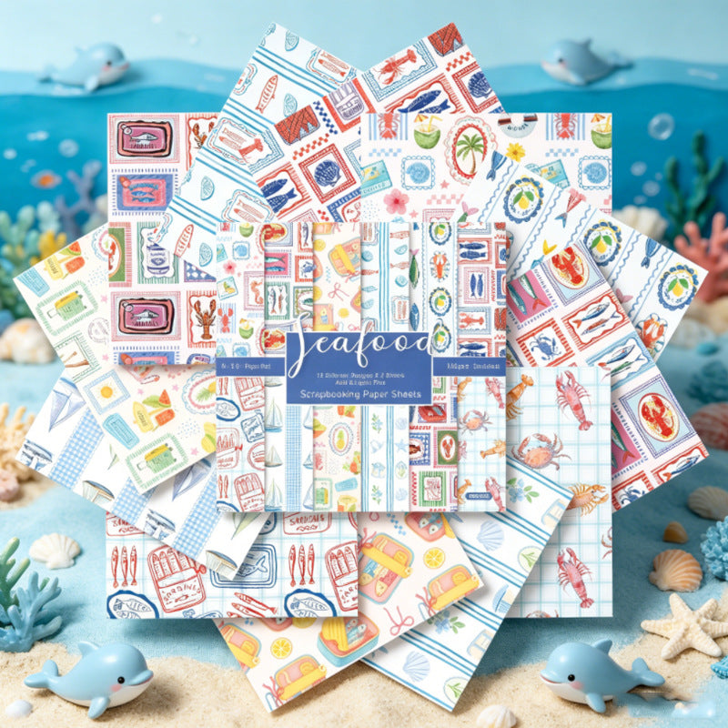 24PCS 6" Seafood Scrapbook Paper & Cardstock