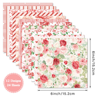 24PCS 6" Grace Scrapbook Paper & Cardstock