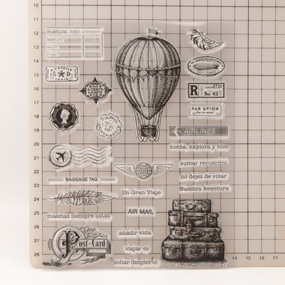 Travel Theme DIY Scrapbook Clear Stamps