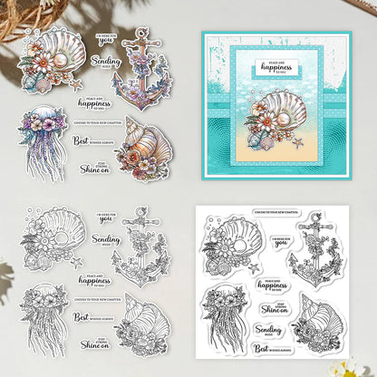 Shell Jellyfish Clear Stamps