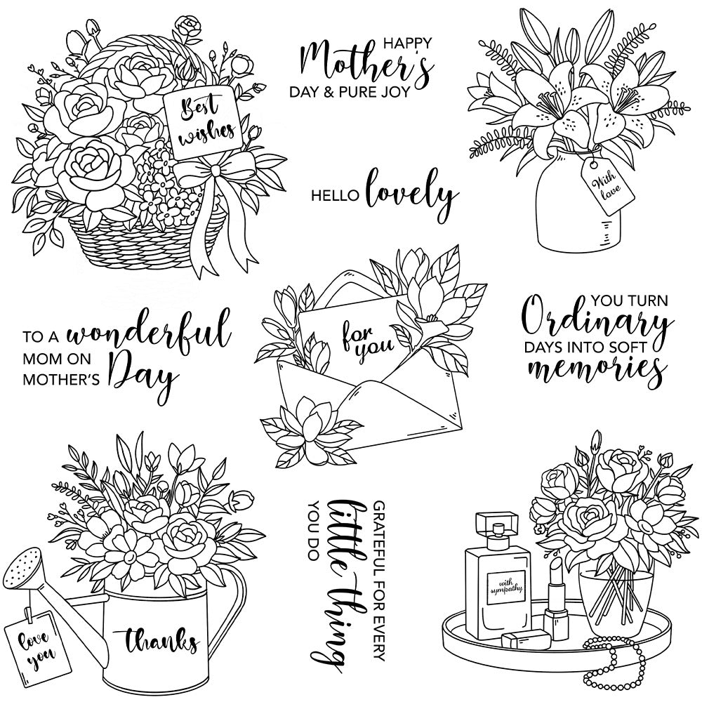 Bouquet Envelope Clear Stamps