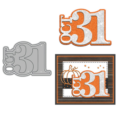 "OCT 31" Words Metal Cutting Dies