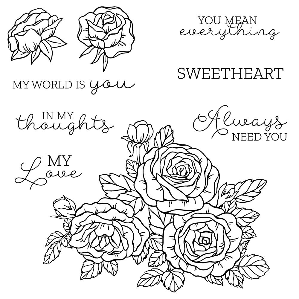 Rose Group Clear Stamps