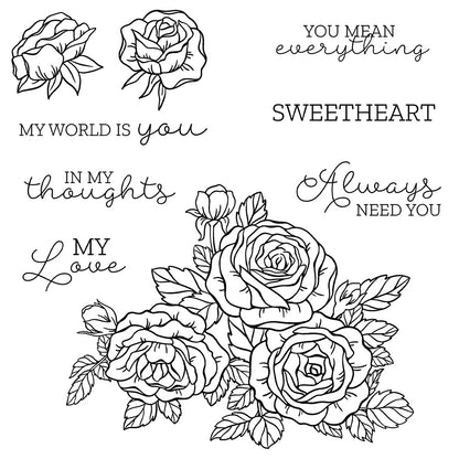 Rose Group Clear Stamps