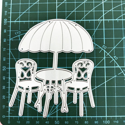 Table Chair Sun Umbrella Cutting Dies