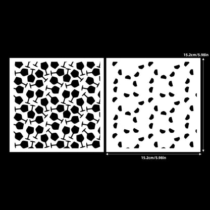 2 PCS Wineglass Pattern DIY Painting Hollow Stencil