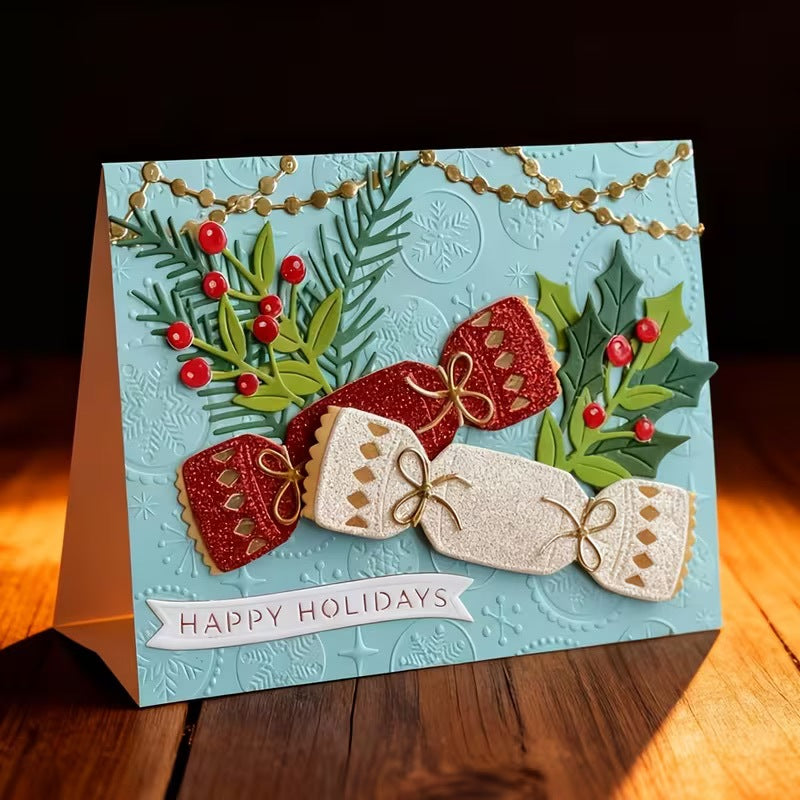 Christmas Candy Foliage Metal Cutting Dies