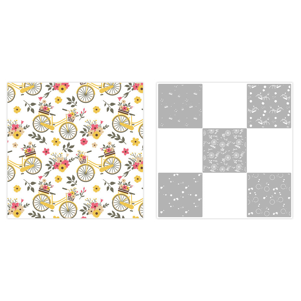 5 PCS Bicycle Pattern DIY Painting Hollow Stencil