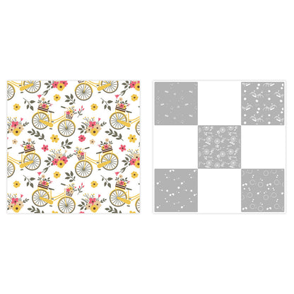 5 PCS Bicycle Pattern DIY Painting Hollow Stencil
