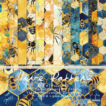 24PCS 6" Hive Pattern Scrapbook Paper & Cardstock