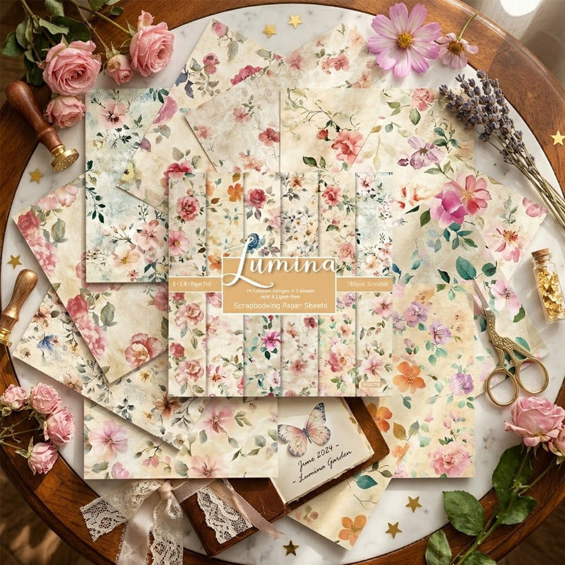 24PCS 6" Flowers Scrapbook Paper & Cardstock