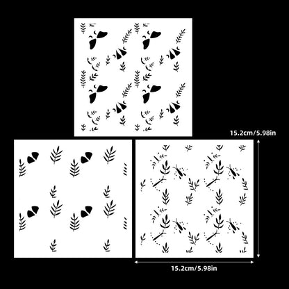 2 PCS Decorative Background DIY Painting Hollow Stencil