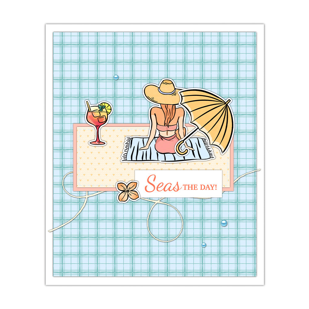 Girls' Beach Vacation Dies & Stamps Set