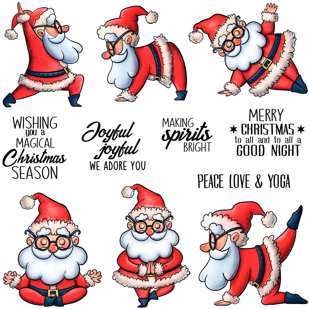 Funny Yoga Santa Claus Clear Stamps