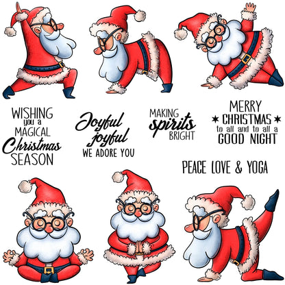 Funny Yoga Santa Claus Clear Stamps