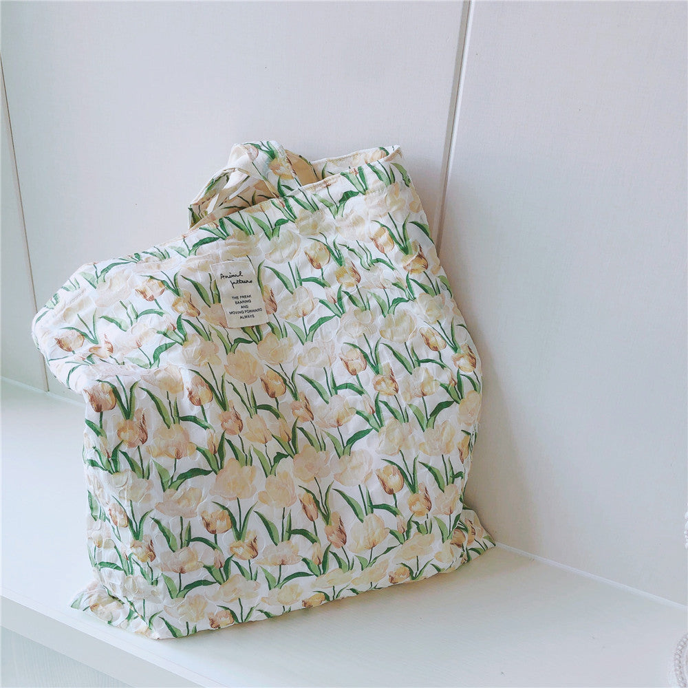 Tulip Pattern Canvas Shoulder Bag