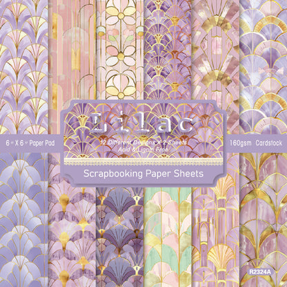24PCS 6" Lilac Scrapbook Paper & Cardstock