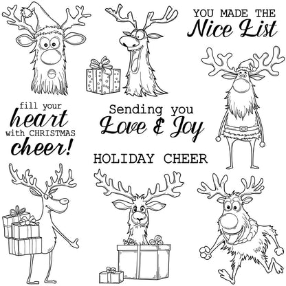 Christmas Deers Dies & Stamps Set