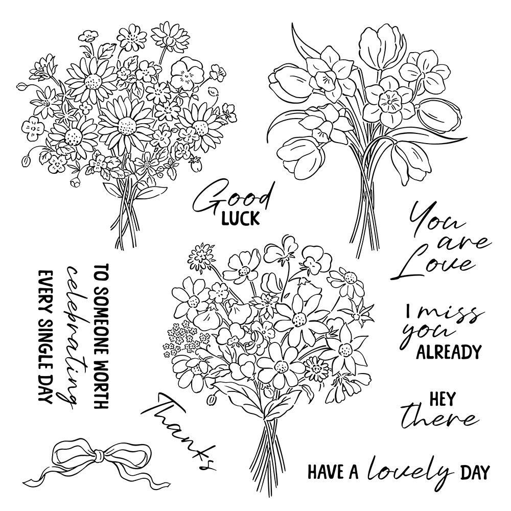 Three Bouquets Clear Stamps