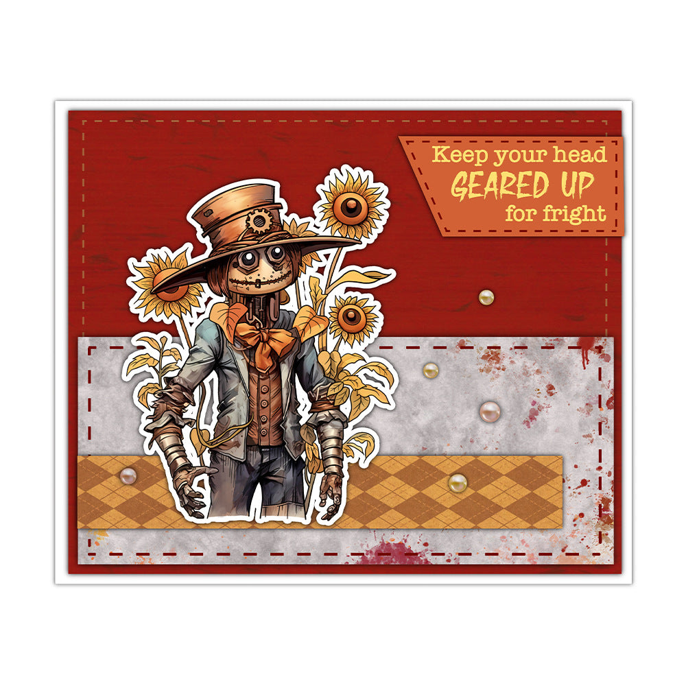 Halloween Mechanical Skull Dies & Stamps Set