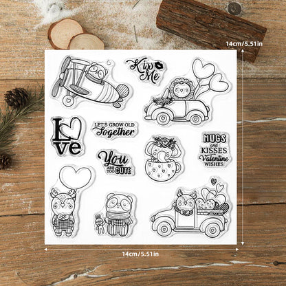 Valentine's Day Animals and Cars Clear Stamps