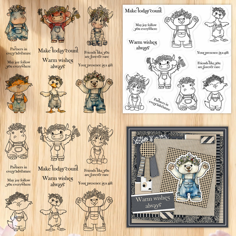 Wreath Animals Clear Stamps