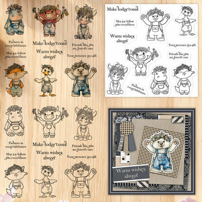 Wreath Animals Clear Stamps