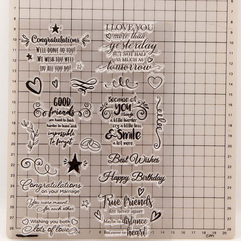 Best Wishes Clear Stamps