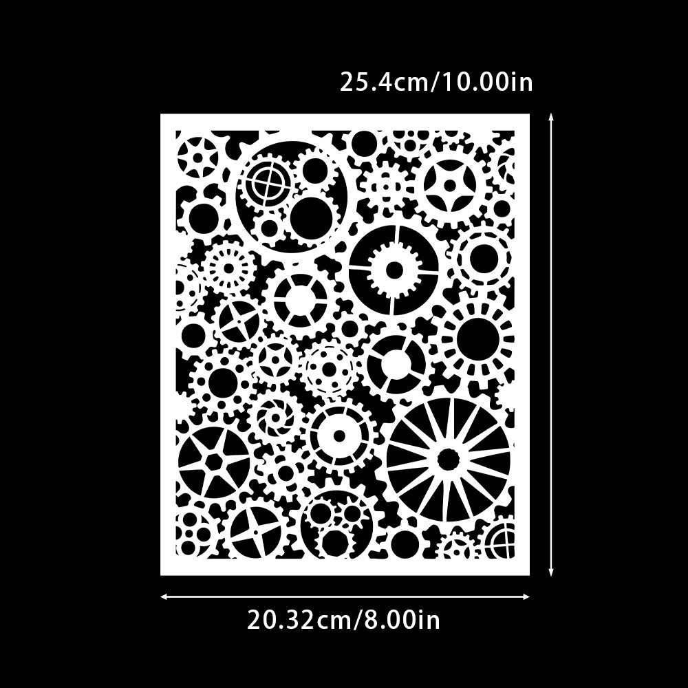 Gear Background DIY Painting Hollow Stencil