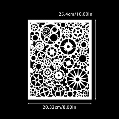 Gear Background DIY Painting Hollow Stencil