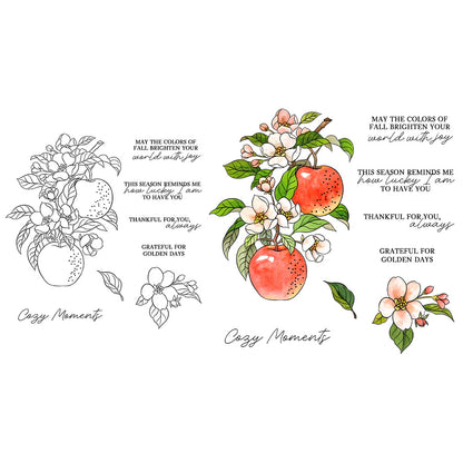Apples and Flowers Dies & Stamps Set