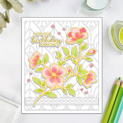 Spring Flowers Dies & Stamps Set