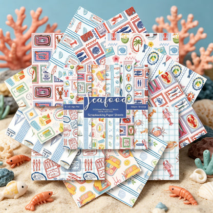 24PCS 6" Seafood Scrapbook Paper & Cardstock