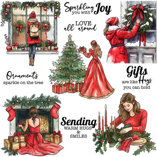 Christmas Girl Clear Stamps
