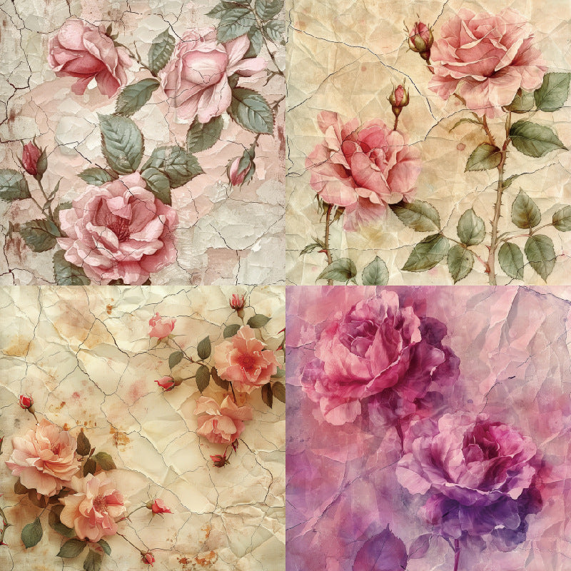 24PCS 6" Flowers Scrapbook Paper & Cardstock