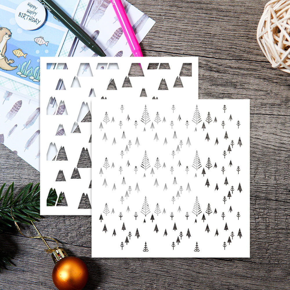 2 PCS Creative Patterns DIY Painting Hollow Stencil