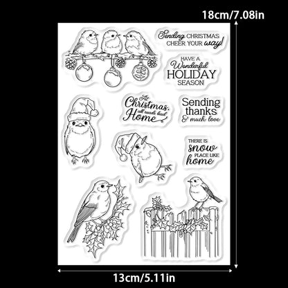 Christmas Bird Dies & Stamps Set