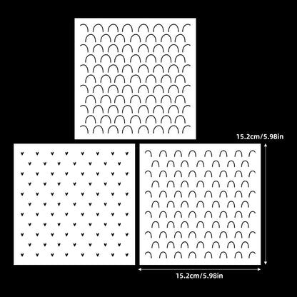 3 PCS Rainbow Pattern DIY Painting Hollow Stencil