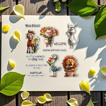 Cute Animals and Flowers Clear Stamps