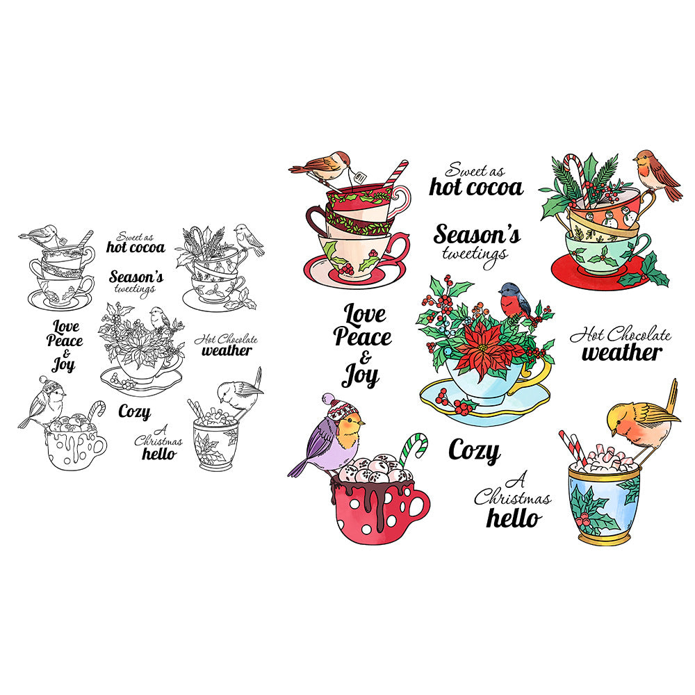 Bird Teacup Clear Stamps